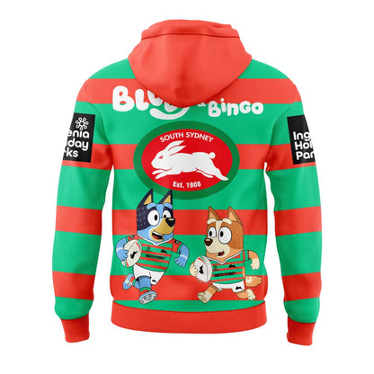 Limited Edition South Sydney Rabbitohs x Bluey and Bingo Hoodie