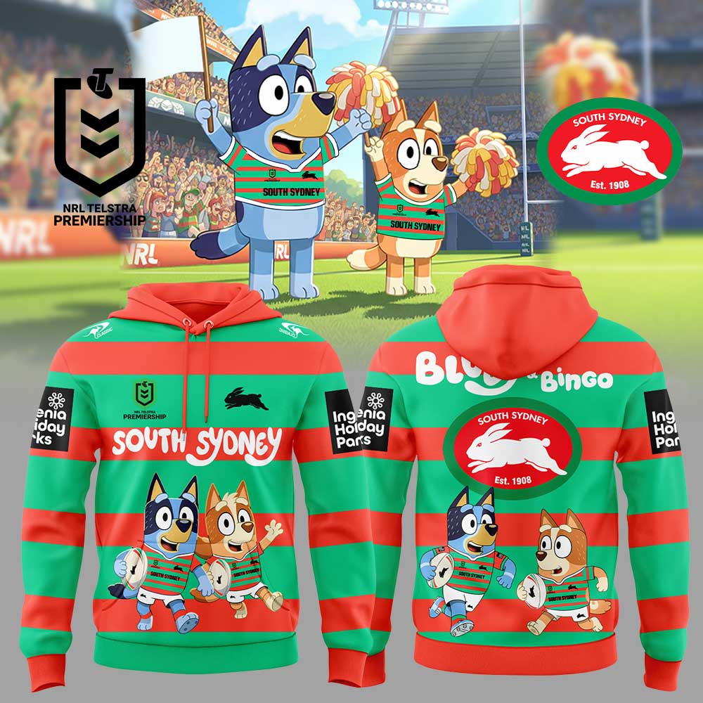 Limited Edition South Sydney Rabbitohs x Bluey and Bingo Hoodie