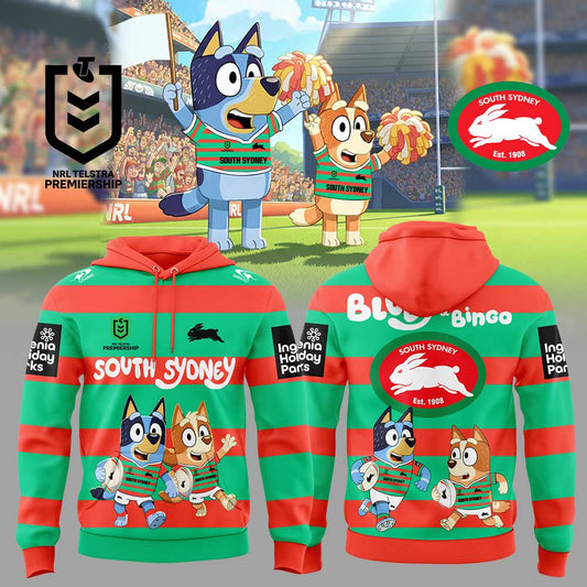 Limited Edition South Sydney Rabbitohs x Bluey and Bingo Hoodie