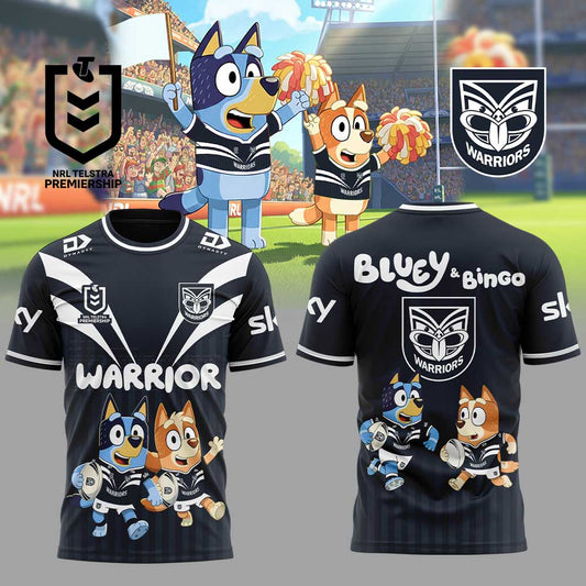 Limited Edition One NZ Warriors Bluey and Bingo T-Shirt