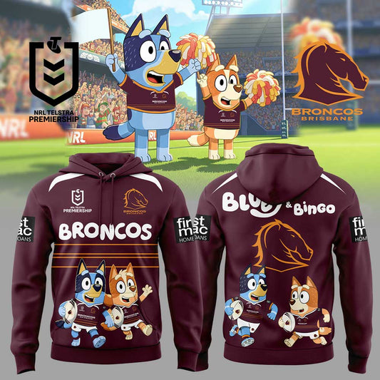 Limited Edition Brisbane Broncos x Bluey and Bingo Hoodie
