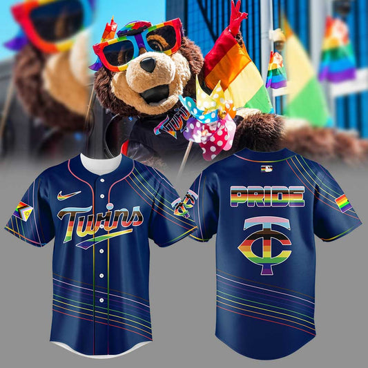 Limited Edition Minnesota Twins Happy Pride Month Blue Jersey