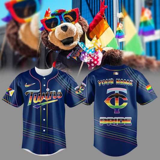 Limited Edition Minnesota Twins Happy Pride Month Blue Jersey