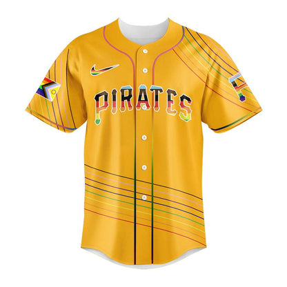 Limited Edition Pittsburgh Pirates Happy Pride Month Yellow Jersey