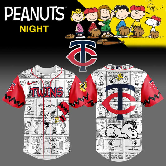 Limited Edition Minnesota Twins 75th Anniversary of Peanuts Plus Jersey