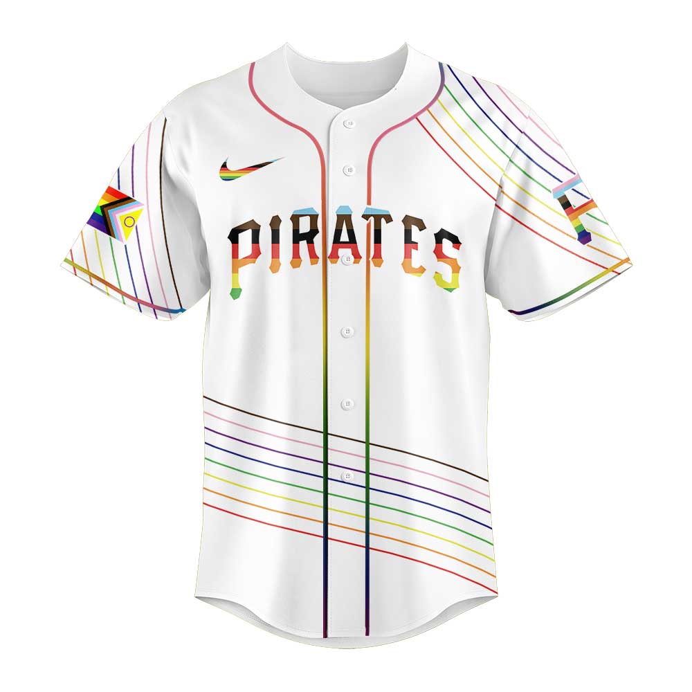 Limited Edition Pittsburgh Pirates Happy Pride Month White Jersey