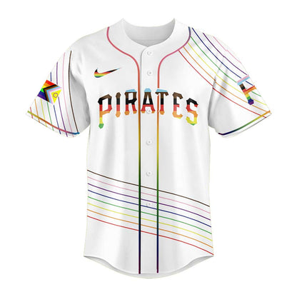 Limited Edition Pittsburgh Pirates Happy Pride Month White Jersey