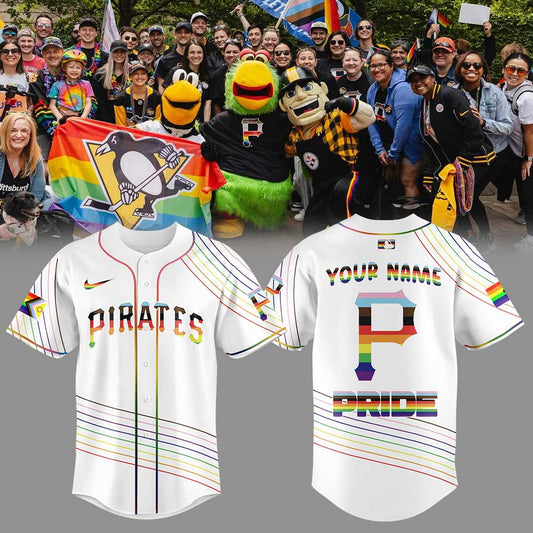 Limited Edition Pittsburgh Pirates Happy Pride Month White Jersey