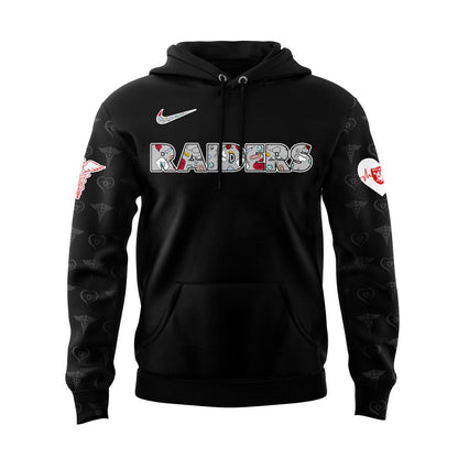 Las Vegas Raiders Nurses Appreciation 2025 Black Combo Hoodie