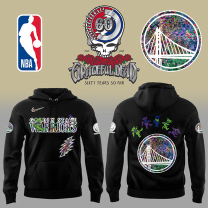 Golden State Warriors Grateful Dead 60th Anniversary Black Hoodie