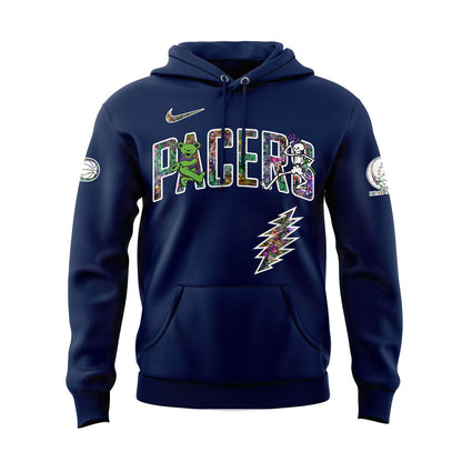 Indiana Pacers Grateful Dead 60th Anniversary Blue Hoodie
