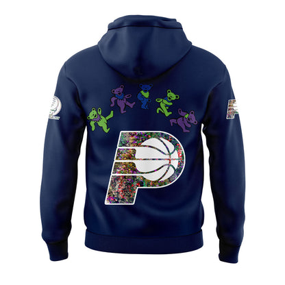 Indiana Pacers Grateful Dead 60th Anniversary Blue Hoodie
