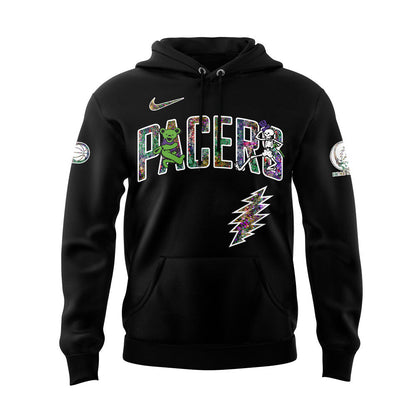 Indiana Pacers Grateful Dead 60th Anniversary Black Hoodie