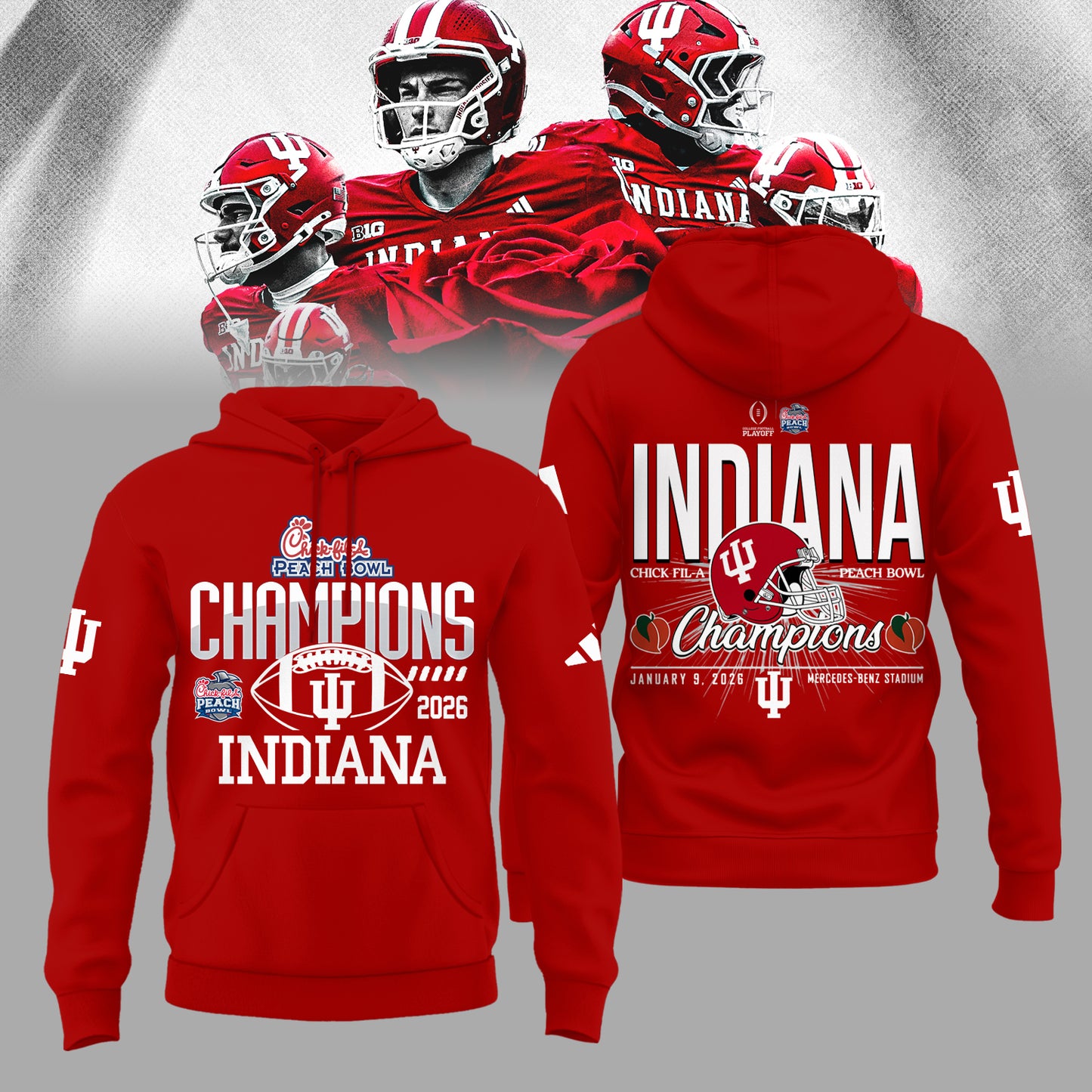 Indiana Hoosiers Football Champions Peach Bowl 2025/26 Hoodie