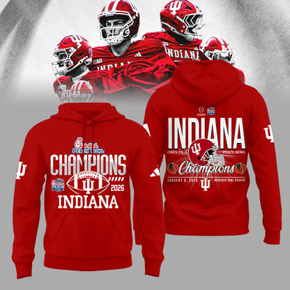 Indiana Hoosiers Football Champions Peach Bowl 2025/26 Hoodie