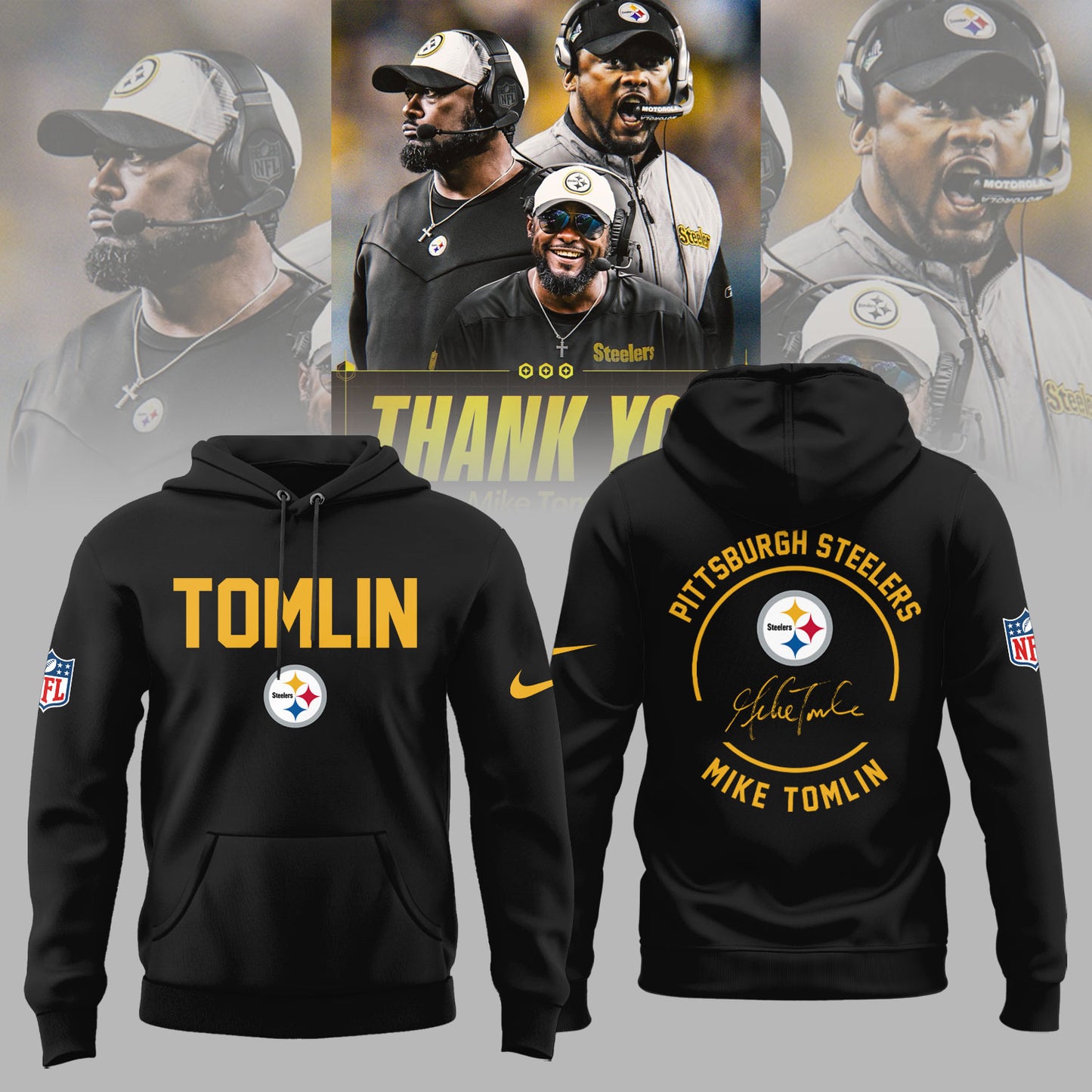 Pittsburgh Steelers Thank you Coach Mike Tomlin Limited Edition Combo Hoodie
