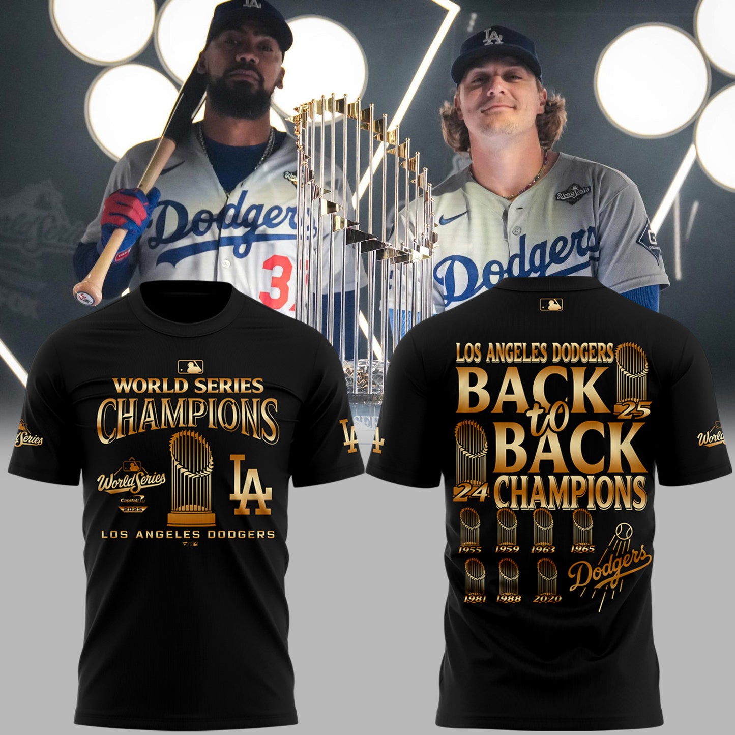 LA Dodgers – 2025 World Series Champions Limited Edition Combo T-Shirt