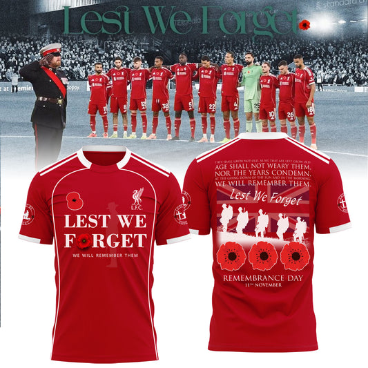 🌺 Liverpool FC 🌺 Lest We Forget 2025 Limited Edition Combo TShirt