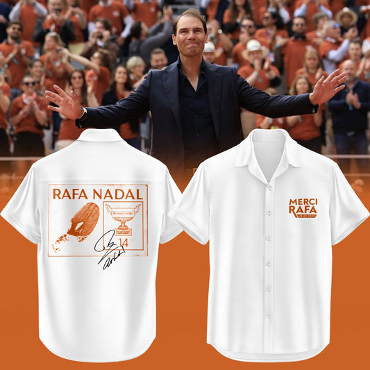 Limited Edition `Merci Rafaâ€™ at Rafael Nadal Roland Garros Tribute Hawaiian