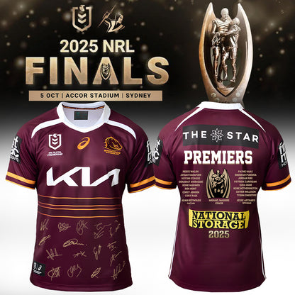 Brisbane Broncos Champions NRL 2025 Limited Edition Signed Jersey