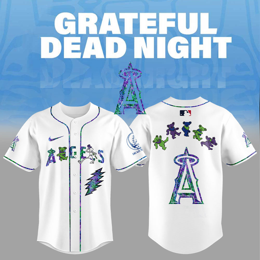 Los Angeles Angels Grateful Dead Night Jersey Flat Cap Set