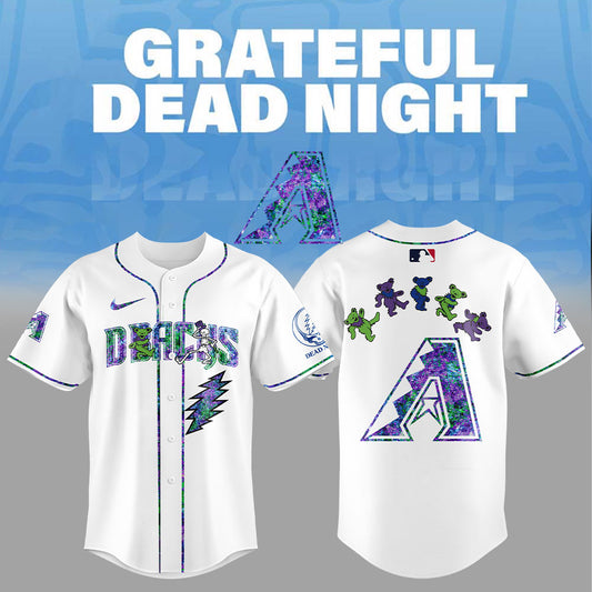 Arizona Diamondbacks Grateful Dead Night Jersey Flat Cap Set