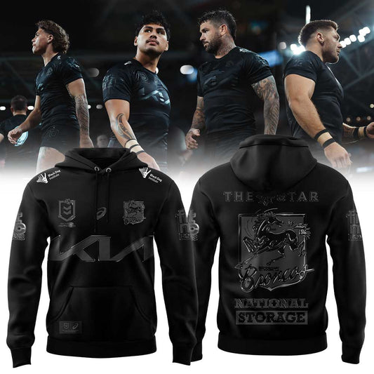 Limited Brisbane Broncos Our 2025 Black Uniform Hoodie Old Logo