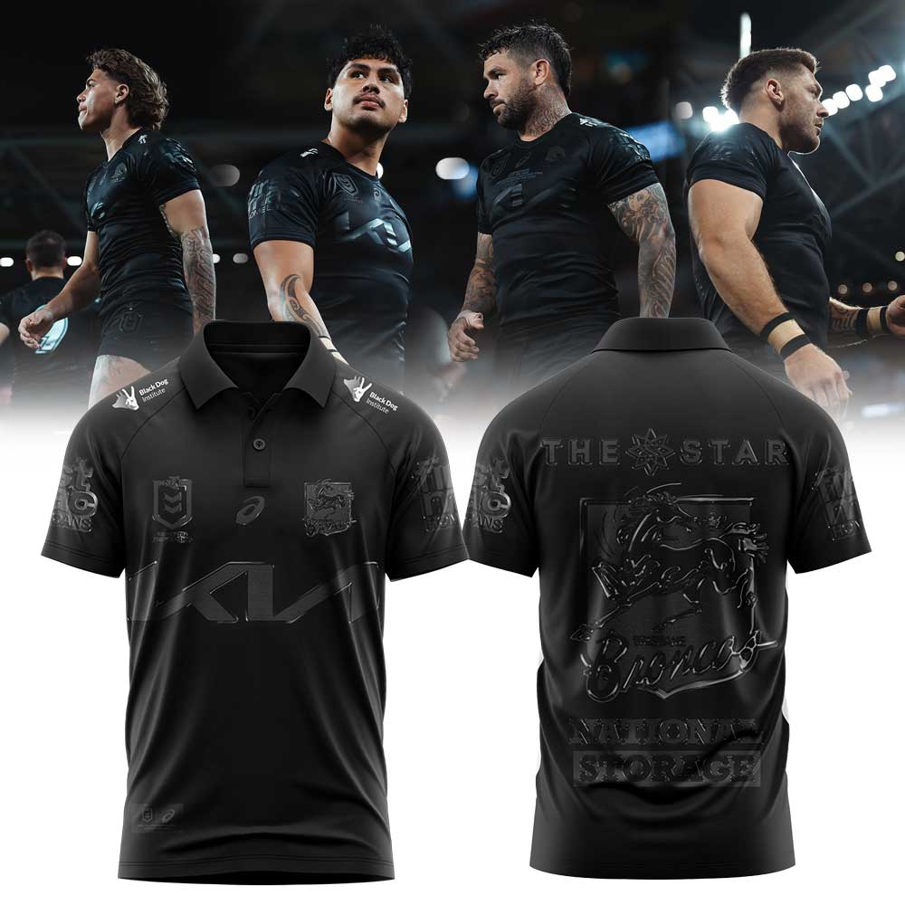 Limited Brisbane Broncos Our 2025 Black Uniform Old Logo Polo