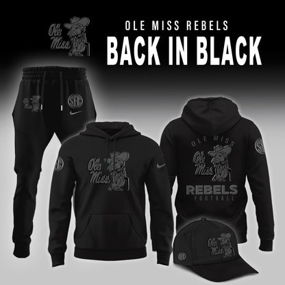 Ole Miss Football Back In Black Limited Edition Combo Hoodie