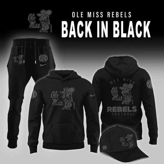 Ole Miss Football Back In Black Limited Edition Combo Hoodie