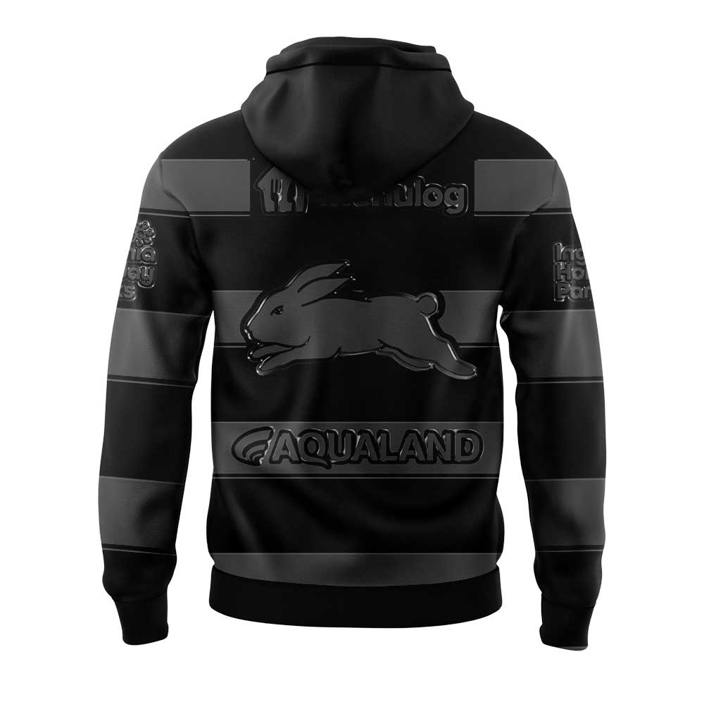 Limited Edition South Sydney Rabbitohs Back In Black Uniform Hoodie