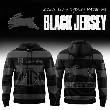 Limited Edition South Sydney Rabbitohs Back In Black Uniform Hoodie