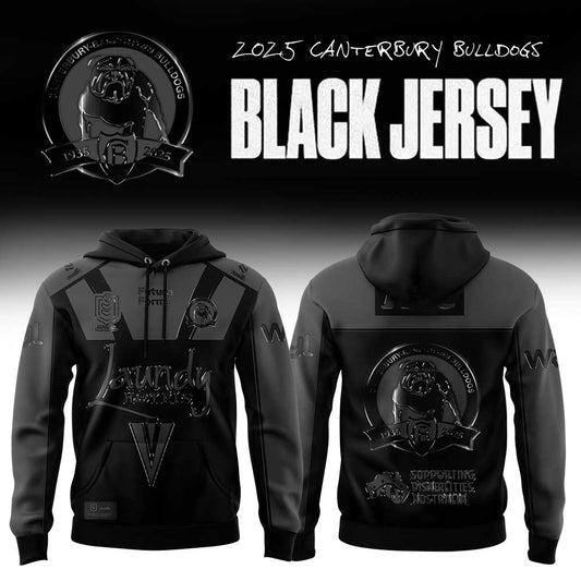 Limited Edition Canterbury Bulldogs Back In Black Uniform Hoodie