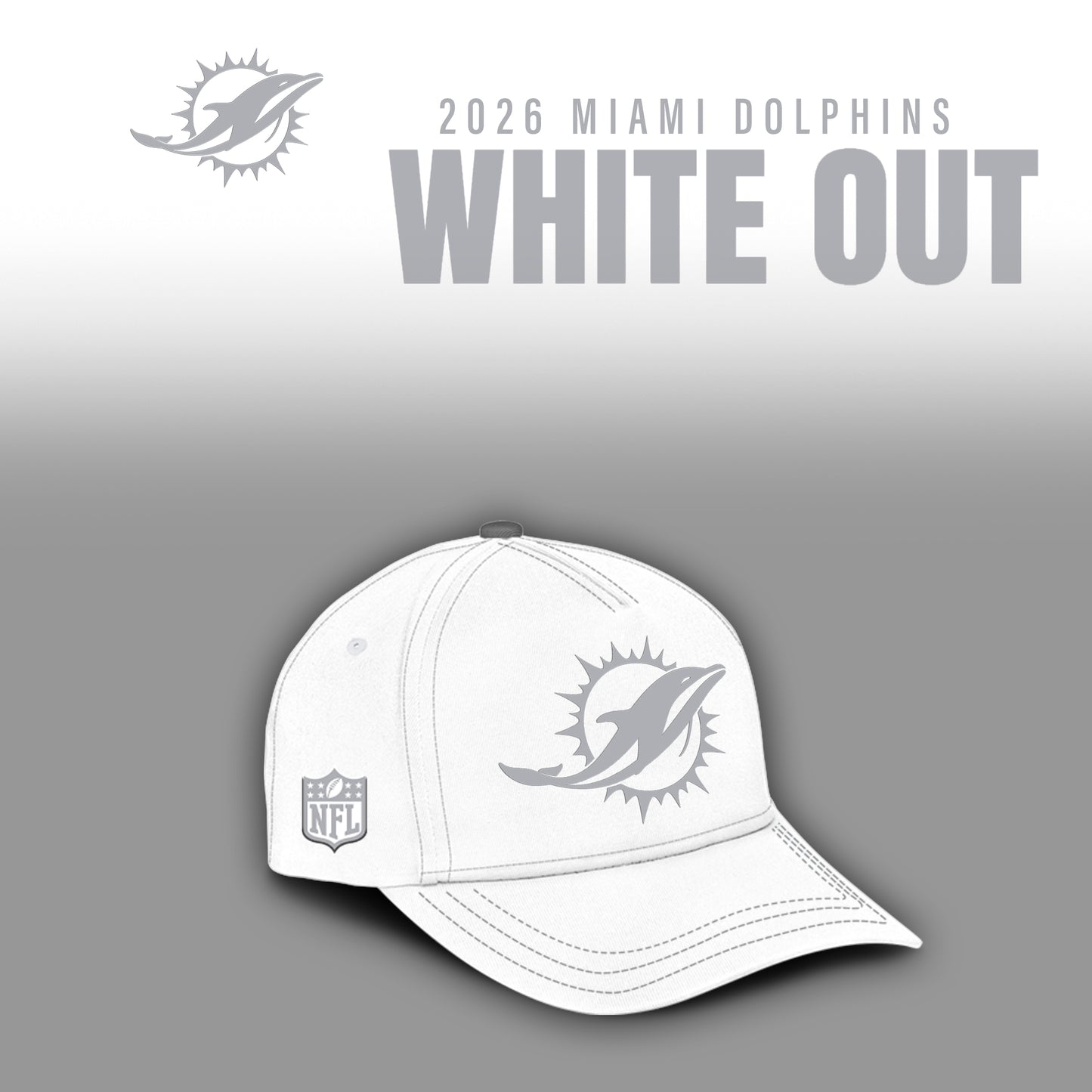 Miami Dolphins 2025 Winter White Out Combo Hoodie