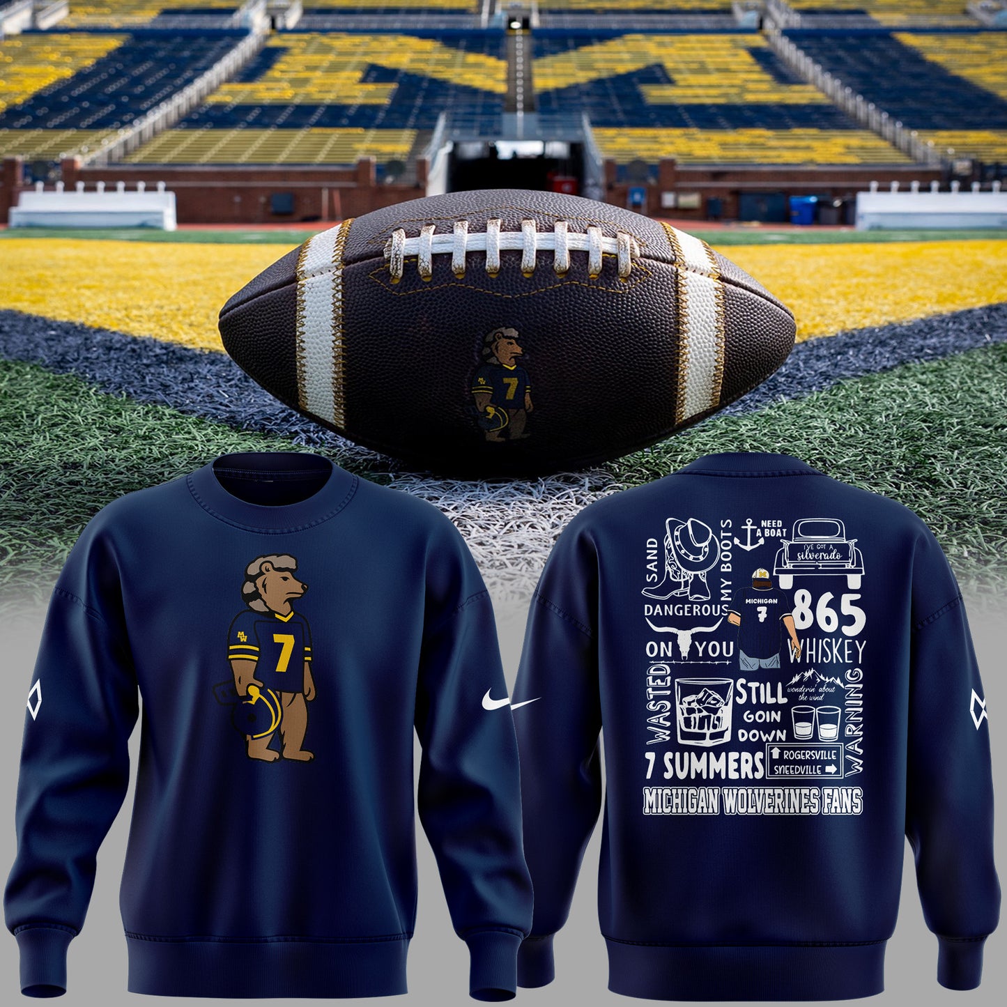 Limited Edition Michigan Wolverines Football x Morgan Wallen Sweatshirt