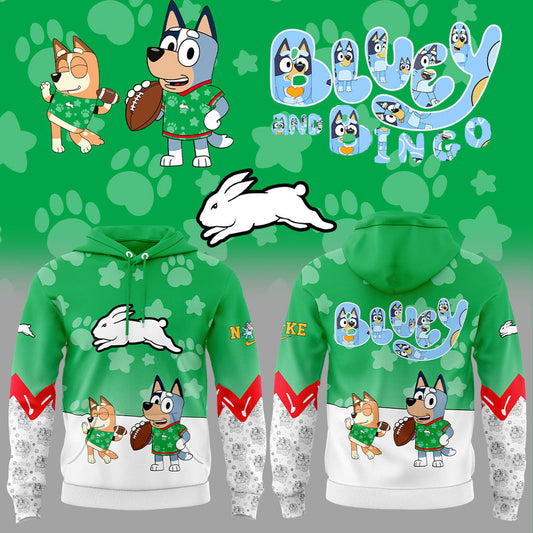 South Sydney Rabbitohs x Bluey and Bingo Hoodie