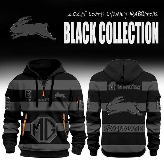 South Sydney Rabbitohs Back In Black Half Zip Hoodie