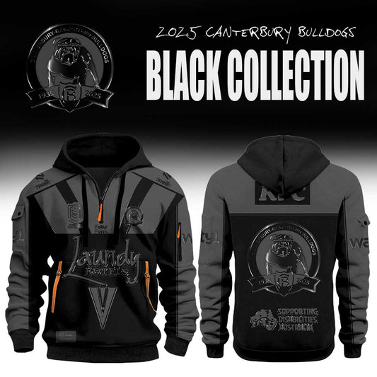 Limited Edition Canterbury Bulldogs Back In Black Half Zip Hoodie