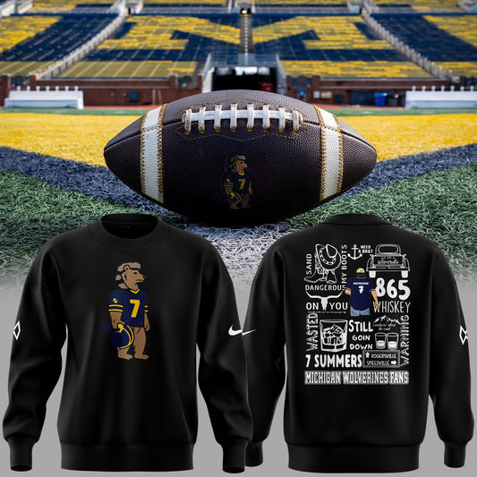 Limited Edition Michigan Wolverines Football x Morgan Wallen Black Sweatshirt