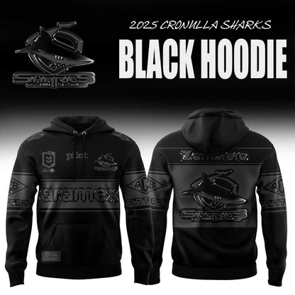 Limited Edition Cronulla Sharks Back In Black Hoodie