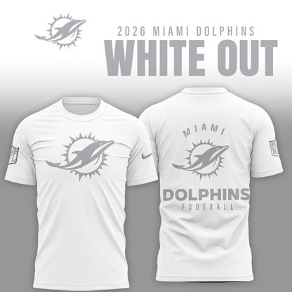 Miami Dolphins 2025 Winter White Out Combo TShirt