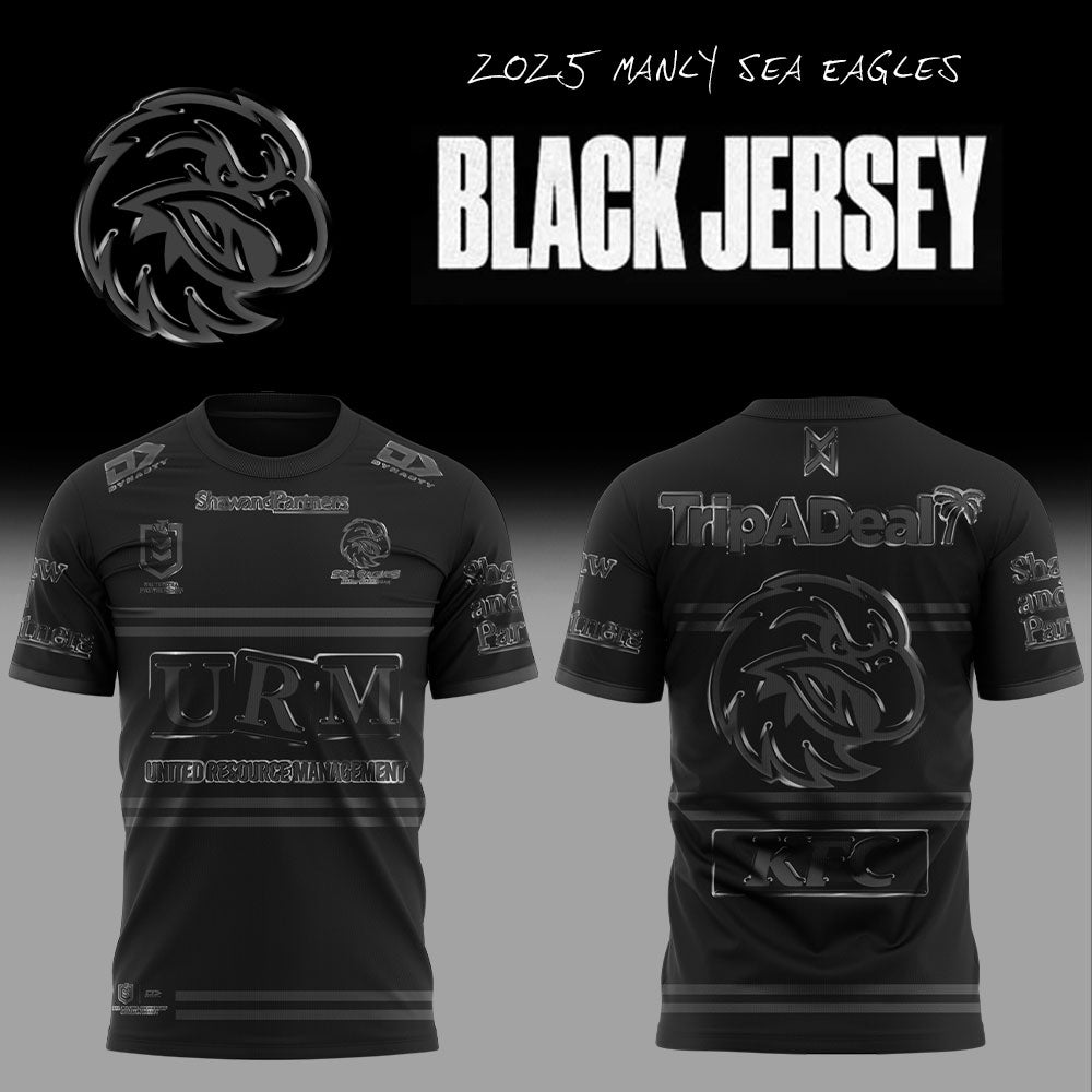 Limited Edition Manly Sea Eagles Back In Black Uniform T-Shirt