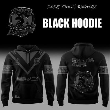 Limited Edition Sydney Roosters Back In Black Hoodie