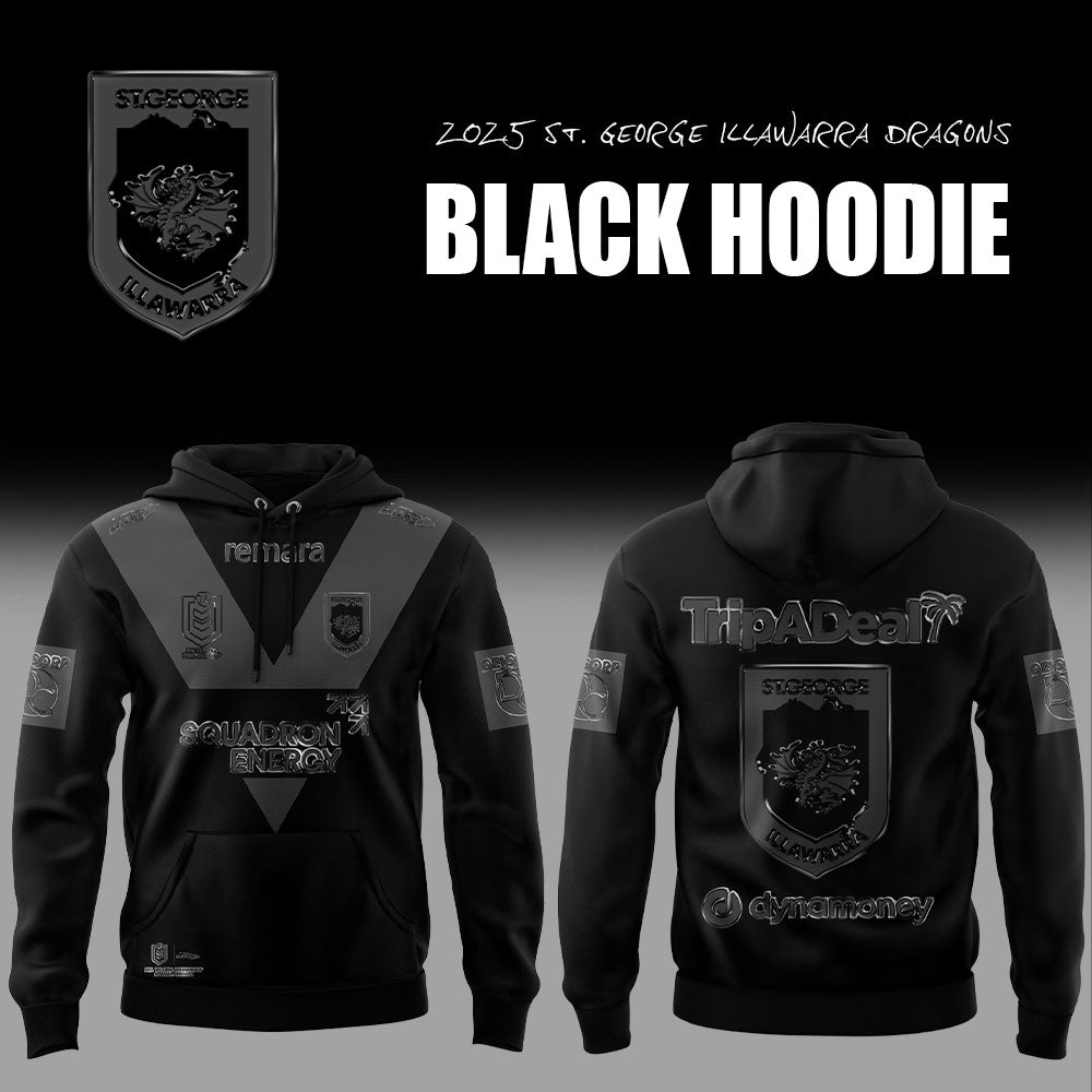 Limited Edition St. George Illawarra Dragons Back In Black Hoodie