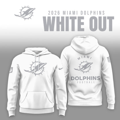Miami Dolphins 2025 Winter White Out Combo Hoodie
