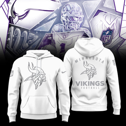 Minnesota Vikings 2025 Winter White Out Combo Hoodie