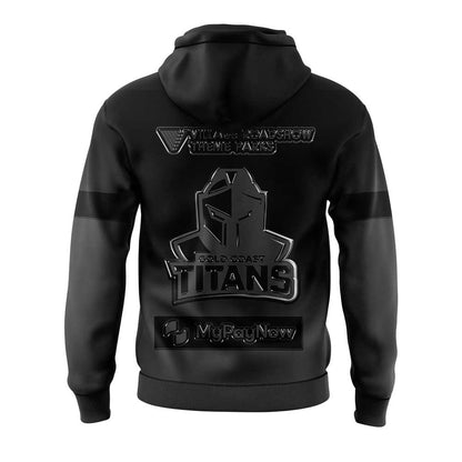 Limited Edition Gold Coast Titans Back In Black Hoodie