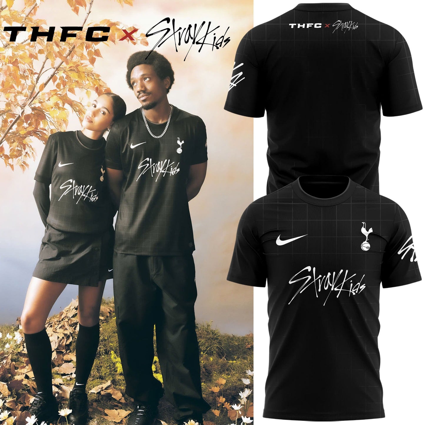 Limited Edition Tottenham Hotspur x Stray Kids Show Black TShirt