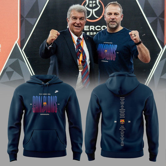 FC Barcelona Campeones La Liga 25/26 3D Apparel Hoodie