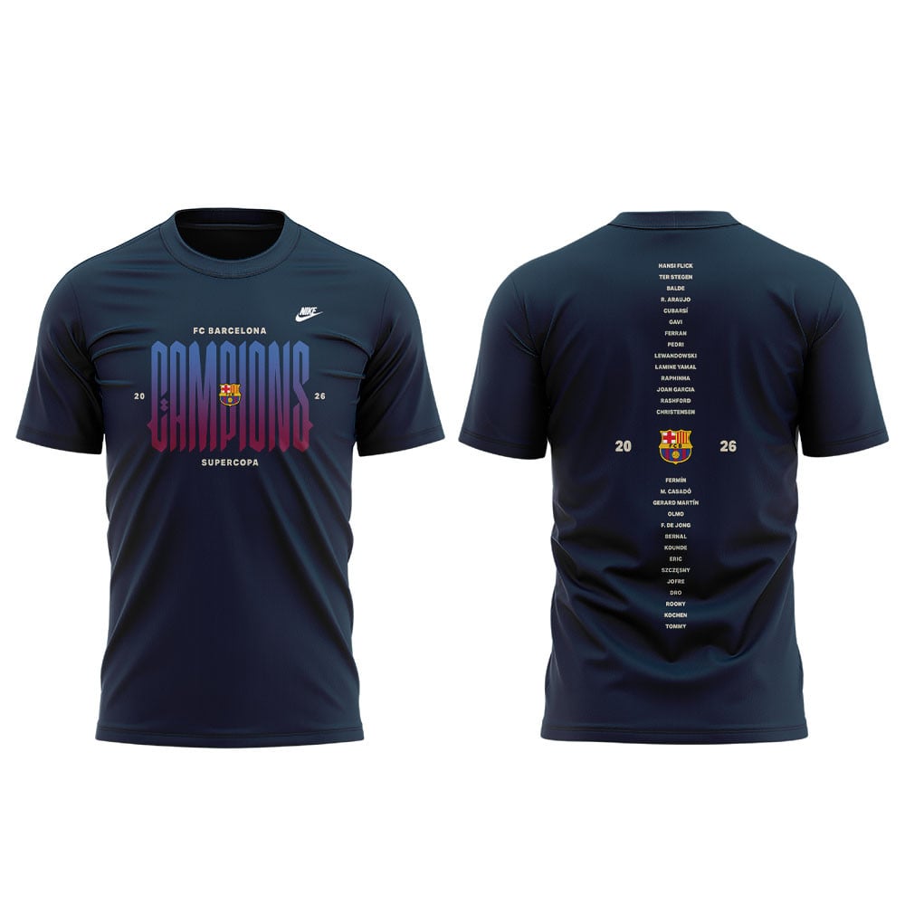 FC Barcelona Campeones La Liga 25/26 3D Apparel T-Shirt